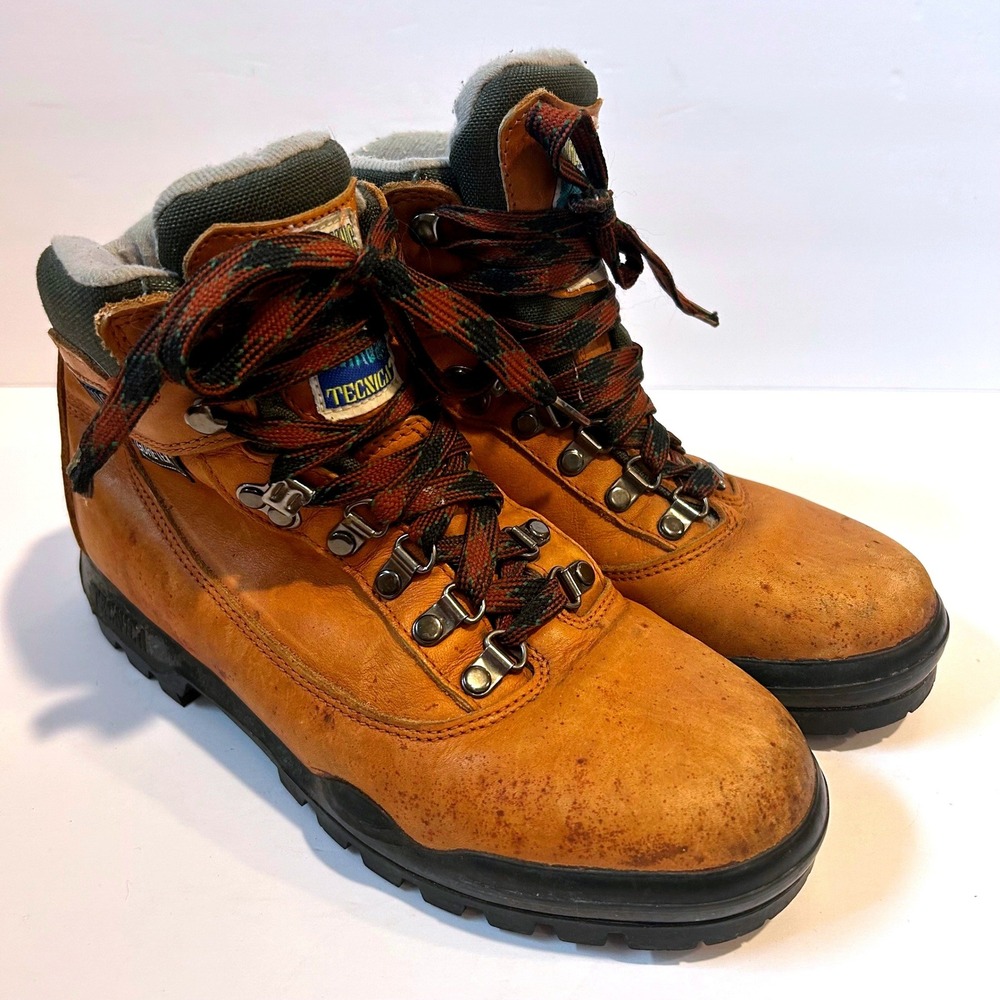 Tecnica Acadia Hiking Boots Women 9 Tan Leather Trekking Trail Gore-Tex WP Gorp